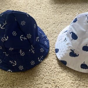 Nautical Kids Bucket Hat Set - Blue and White